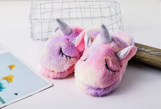 Flannel Unicorn Indoor Slippers for Kids – Soft & Cozy