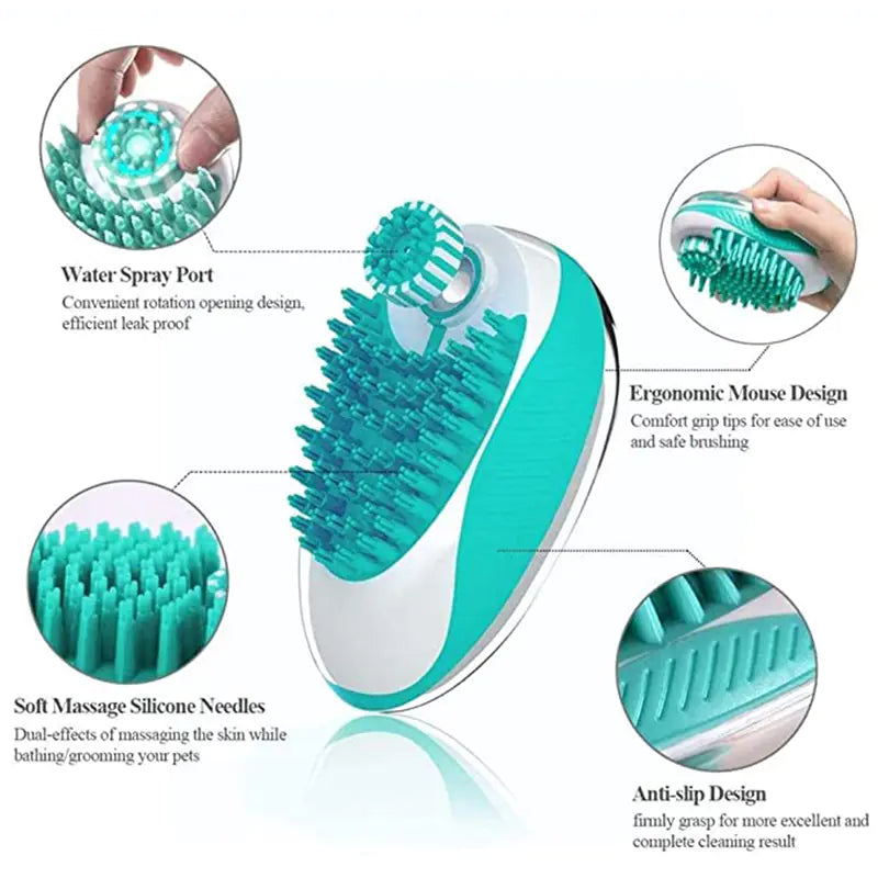 2-in-1 Pet Bath Brush & Grooming Comb – Dogs & Cats