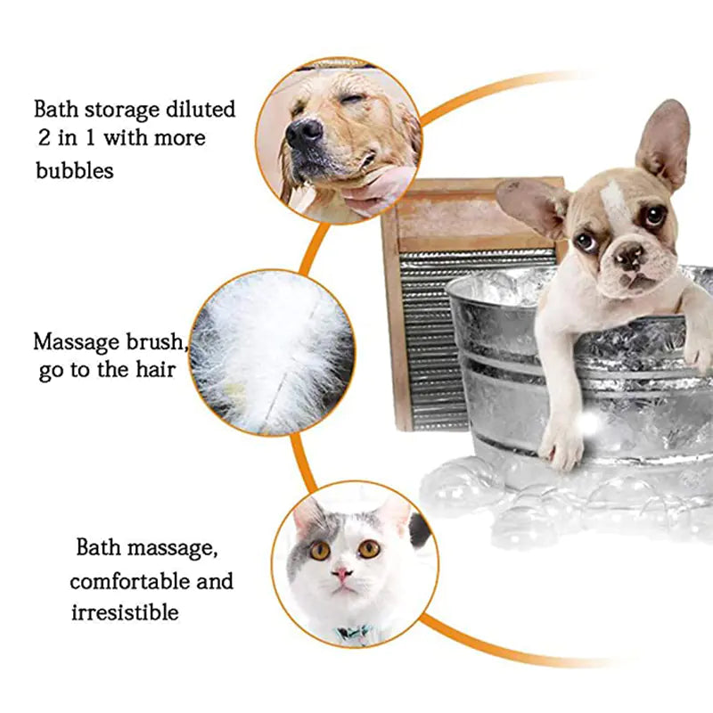 2-in-1 Pet Bath Brush & Grooming Comb – Dogs & Cats