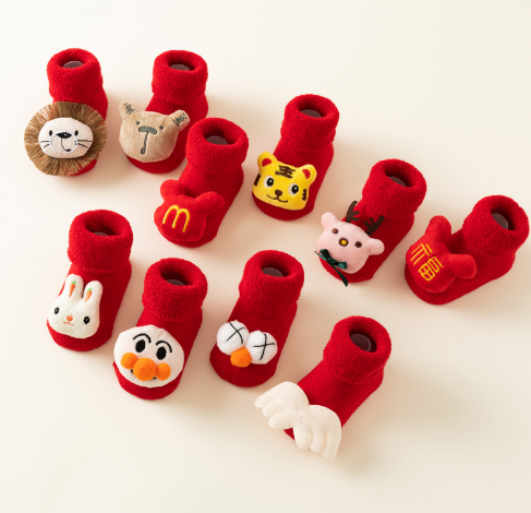 Thickened Terry Christmas Socks for Kids